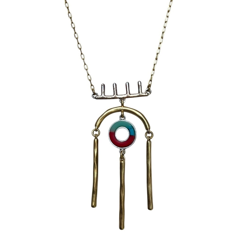 Madewell Adjustable Gold Silver Modern Geometric Ethnic Tribal Necklace